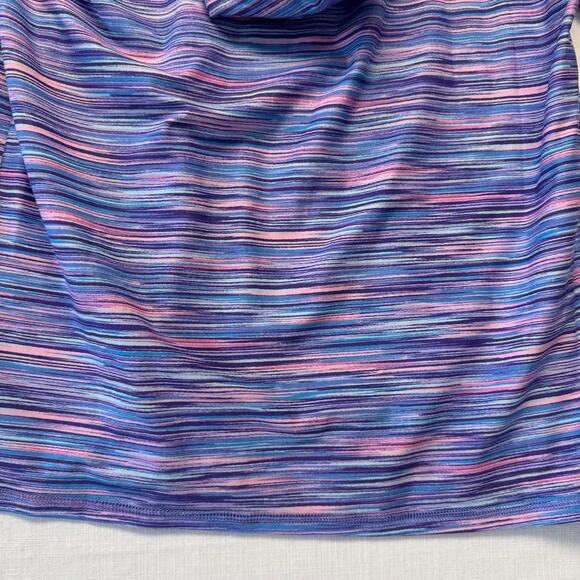 LAND'S END Athletic Pullover Hoodie Girls Youth Size L 10/12 Purple Pink Stripe - Picture 7 of 14